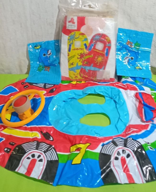Colchoneta Inflable de Piscina con Salvavidas y Brazaletes para Niño