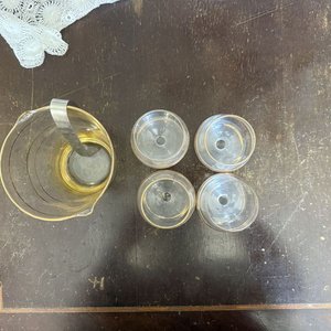 Jarra Hielera y 4 Copas de Cognac con Detalles Dorados - imagen 6