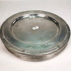 Juego de 4 Platos Sitiales Circulares de Peltre - imagen 2