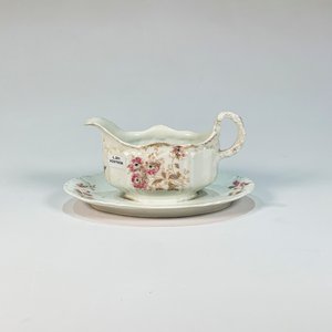 Lote anterior: Salsera de Porcelana Limoges Blanca con Decoración Floral y Platillo