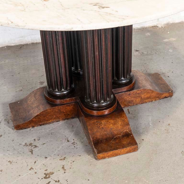 Mesa de comedor circular con tapa de mármol - imagen 2