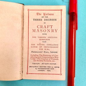 Manual de Masonería "The Lectures of the Three Degrees" - Edición Privada 1925 - imagen 4