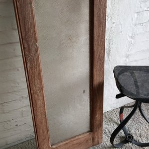 Hoja de Ventana Antigua de Cedro con Soporte Metálico - imagen 4