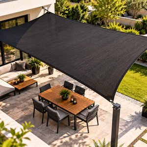 Lona Negra para Exterior o Parasol 4x3m Reforzada con Ruedo - imagen 2