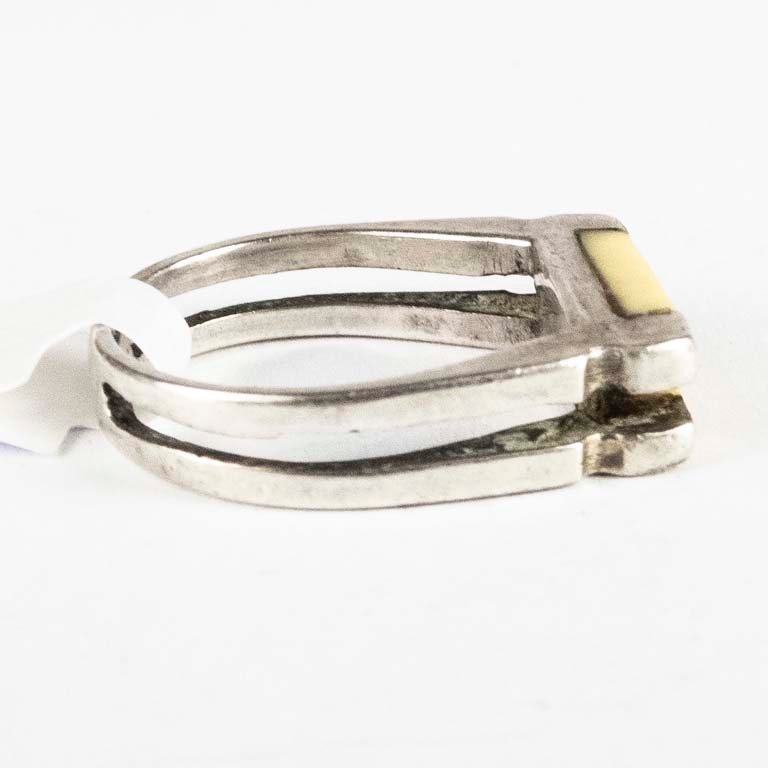 Anillo de plata con piedra central en oro - imagen 2