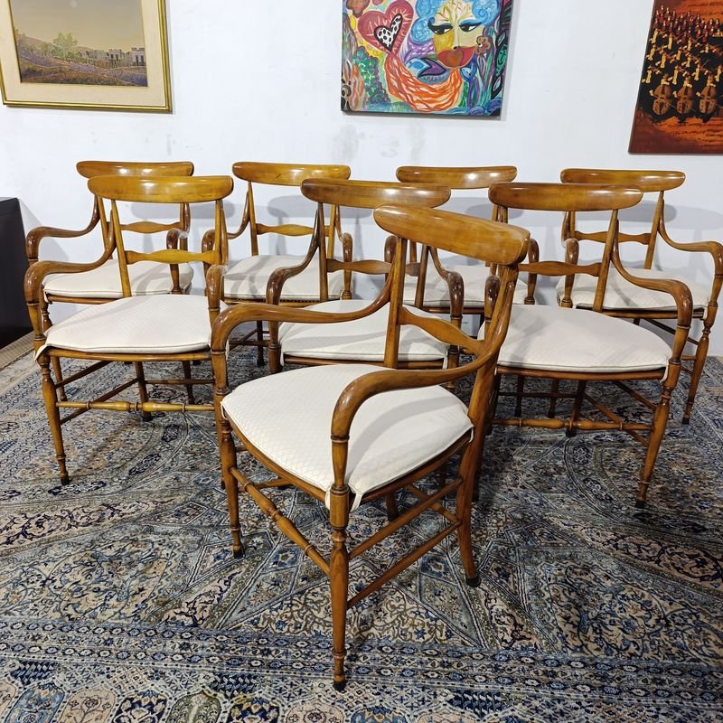 Butacas Italianas Medea Modelo Campanino con Asiento de Esterilla y Almohadón