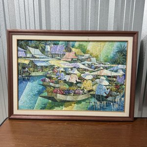 Obra de Arte: Mercado Flotante Asiático Estilo Tailandia-Indochina - imagen 3