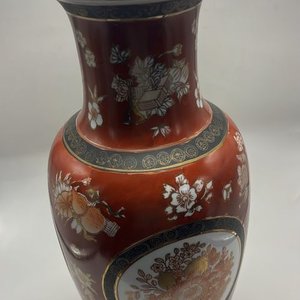 Jarrón de Porcelana Oriental Sellado con Diseño Floral - imagen 5