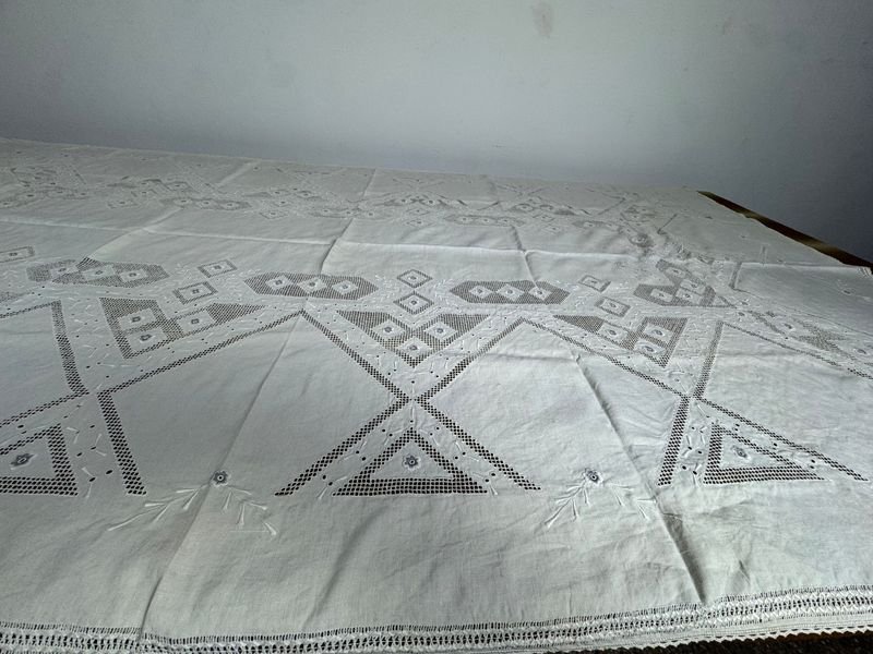 Mantel antiguo de madera con tapicería - imagen 6
