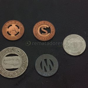 Lote de 5 fichas de transporte público antiguas - imagen 3