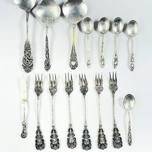 Juego de 15 Piezas de Cubiertos con Cabo Labrado y Detalle "Plata 90" - imagen 1