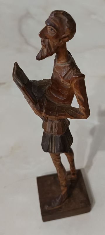 Talla en madera con la imagen de Don Quijote (piernas restauradas) - imagen 3