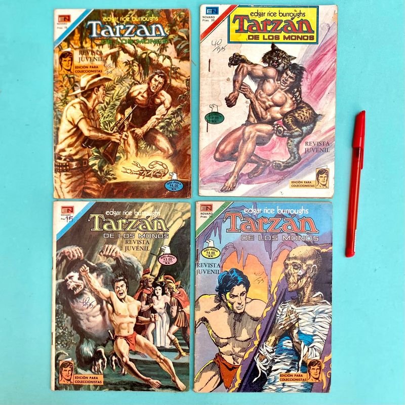 Lote de 4 Cómics Tarzán Serie Águila Novaro Años 70