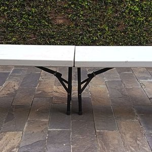 Banco Plegable Tipo Valija Exterior 184 cm Blanco - imagen 2