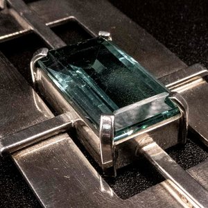 Colgante de Plata 950 con Obsidiana Rectangular - imagen 2