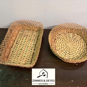Set de 2 Canastas de Mimbre Artesanales - imagen 3