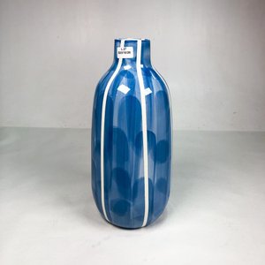 Lote siguiente: Centro de Cerámica Esmaltado Azul y Blanco con Rayas Blancas