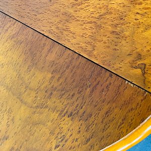 Mesa Plegable Victoriana Tablero Ondulado Raíz y Caoba - imagen 3