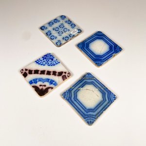 Cuatro Azulejos Antiguos "Naufragio Solís" Restaurados - imagen 2