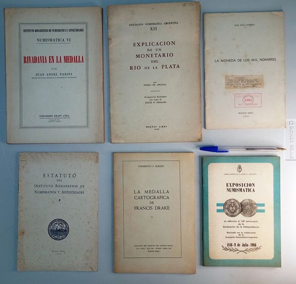 Lote de 6 Publicaciones Numismáticas Argentinas (Años 50s-60s) - imagen 1