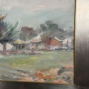 Óleo sobre tela "Paisaje Rural" de Dante Cola, 60x50cm - imagen 3