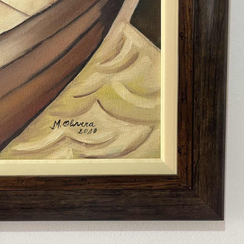 Cuadro óleo sobre tela, estilo cubista, firmado M. Olivera - imagen 3