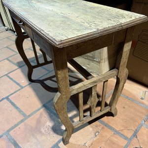 Mesita Antigua de Roble con Cajón - imagen 4