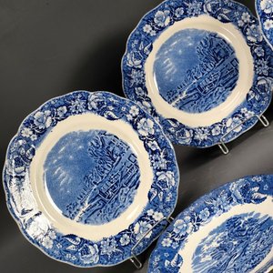 Lote de 5 Platos de Loza Inglesa "Teddington Locks" - Palissy Pottery - imagen 6