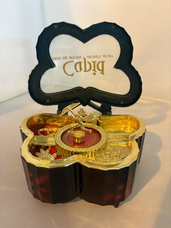 Caja musical de metal con llave y candado