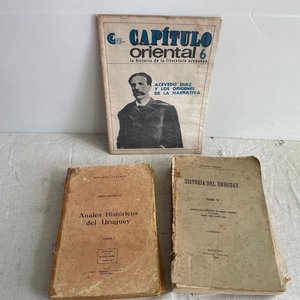 Lote siguiente: Obras Históricas del Uruguay de Eduardo Acevedo, Tomos I y V, y El Codificador