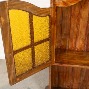 Alzada de Madera con Puertas Vidriadas y Detalles de Lustre - imagen 2