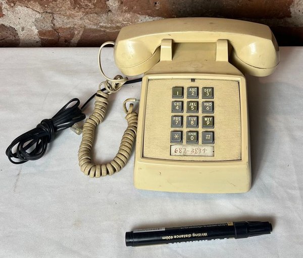 Teléfono Fijo Antiguo Digital Beige