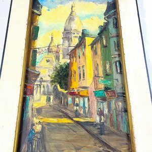 Cuadro al Óleo "Sacre Coeur" - Paisaje Urbano, 63 x 34 cm - imagen 2