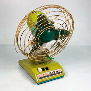 Ventilador de Mesa Antiguo Joya Verde Metálico con Rejilla Metálica - imagen 2