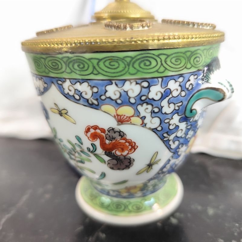 Tintero francés en porcelana LIMOGES - Antiguo y de excelente estado - imagen 2