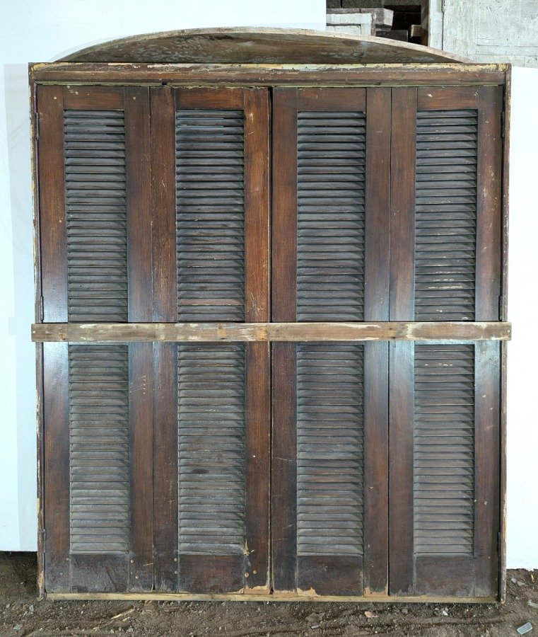 Puerta de madera con ventana y marco en cerejeira - imagen 3