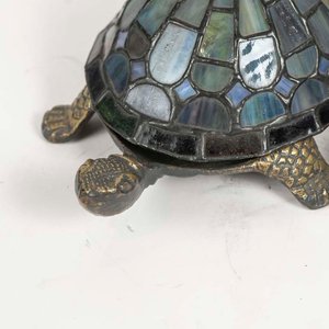 Velador Tortuga Tiffany de Metal y Vidrio Multicolor - imagen 2