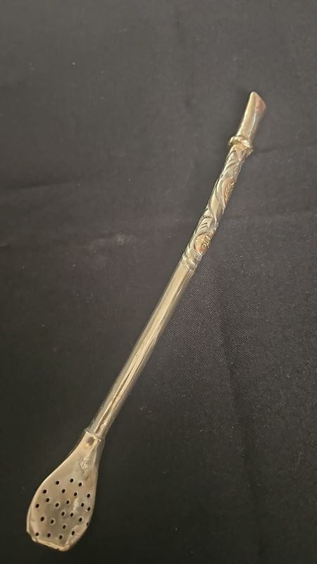 Bombilla Curva de Plata y Oro Martinez Hermano para Mate