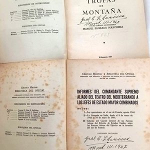 2 Libros "Circulo Militar-Biblioteca del Oficial" - Tropas de Montaña e Informes del Comandante Aliado, 1947 - imagen 2