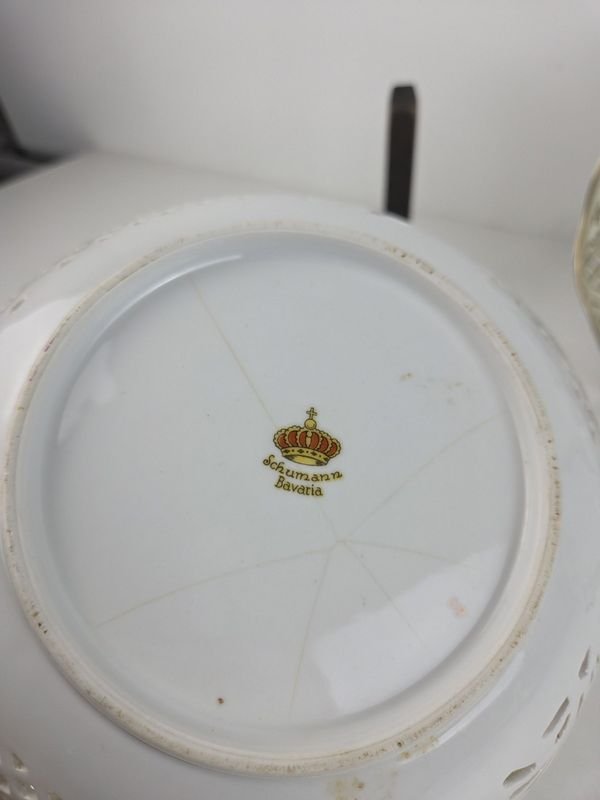Platos de porcelana Bavaria con diseños florales y retratos - imagen 6