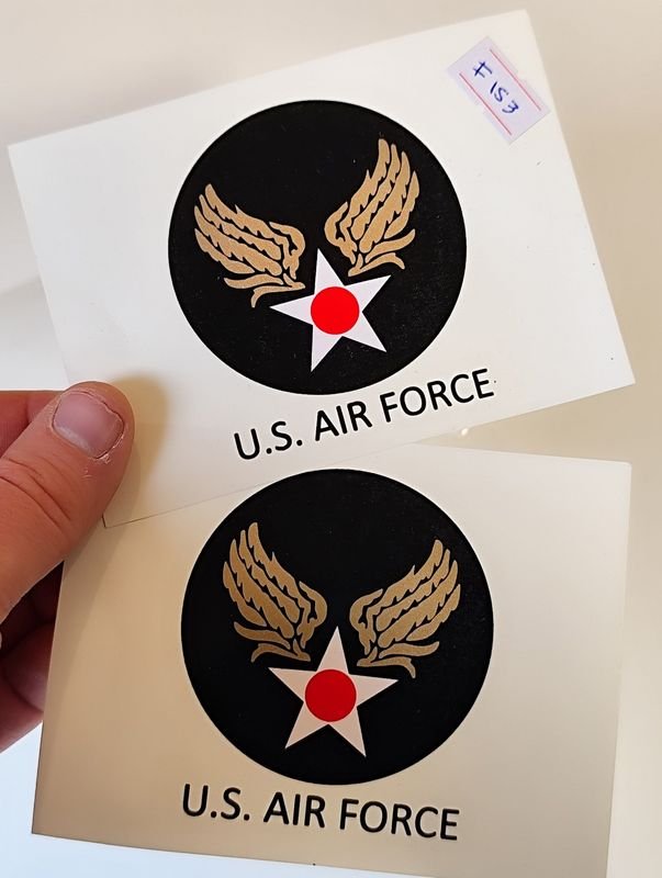 Par de Calcomanías U.S. Air Force Serie P Años 50s para Casco de Vuelo