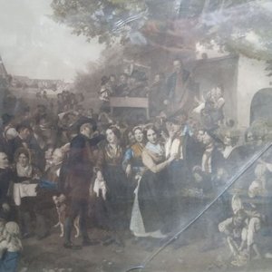 Lote anterior: eproducción enmarcada de la pintura «Boda campesina en la Baja Austria» (Niederösterreichische Bauernhochzeit), creada por el artista austríaco Ferdinand Georg Waldmüller en 1843 - mide 66x57