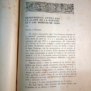 Numismática Antillana: La Llave de la Española y las Rosetas de Cuba - Libro Tapa Dura (1937) - imagen 2
