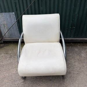 Sillón de 1 Cuerpo Blanco con Estructura Cromada - imagen 1