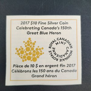 Moneda de Plata Canadiense "Gran Garza Azul" 150 Aniversario - $10 - imagen 6