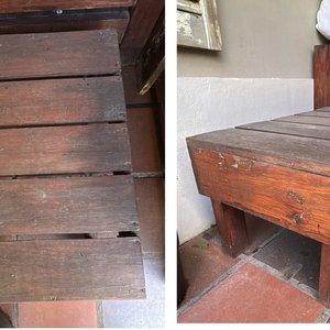 Lote siguiente: Mesa Ratona Rústica de Madera Maciza
