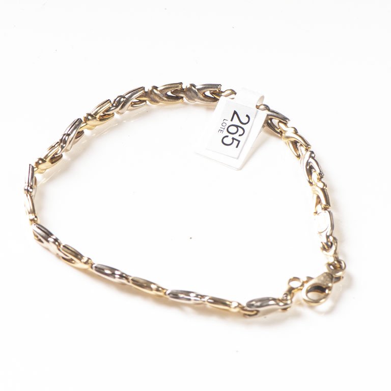 Lote siguiente: Pulsera oro 18k con cadena y anillo