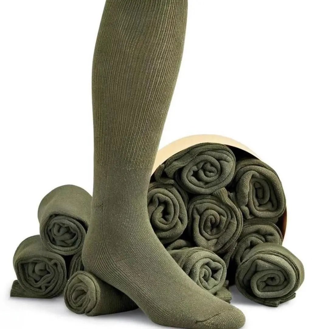 Bolsa con 40 Pares de Medias 100% Algodón Color Verde Militar