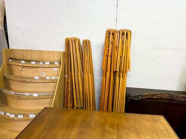 Lote de Sillas Plegables de Madera Estilo Bambú