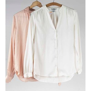 Par de Blusas Manga Larga H&M Talle EU34/US4 (Rosa y Marfil) - imagen 2